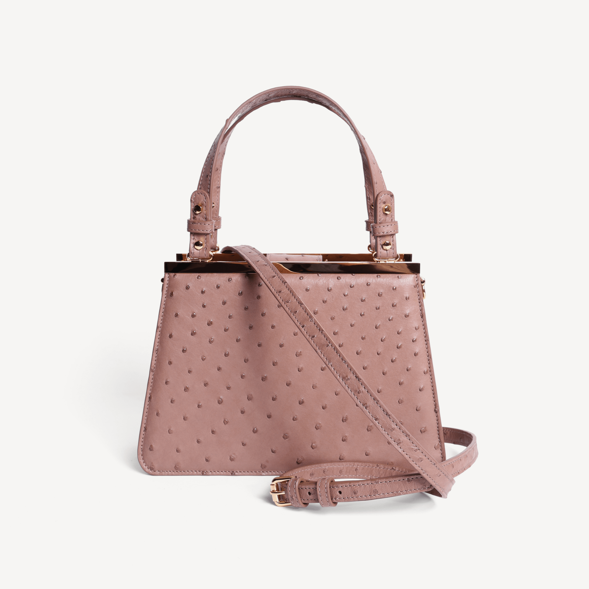 Limited Edition Margot In Ostrich Leather - Taupe - Swaine Group Ltd