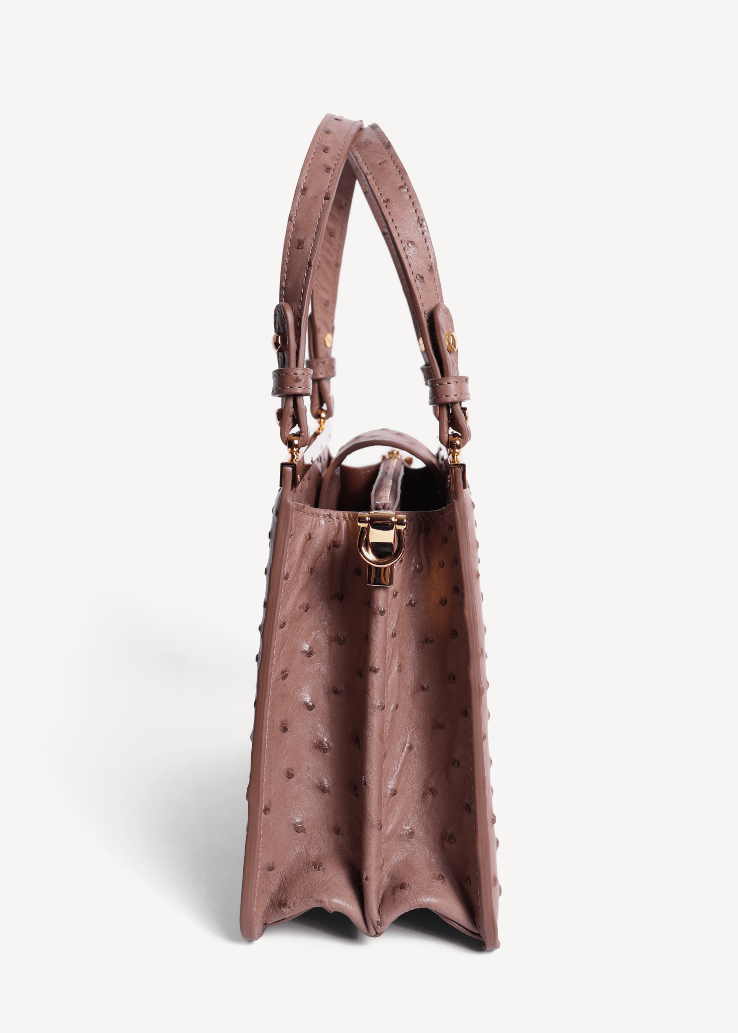 Limited Edition Margot In Ostrich Leather - Taupe - Swaine Group Ltd