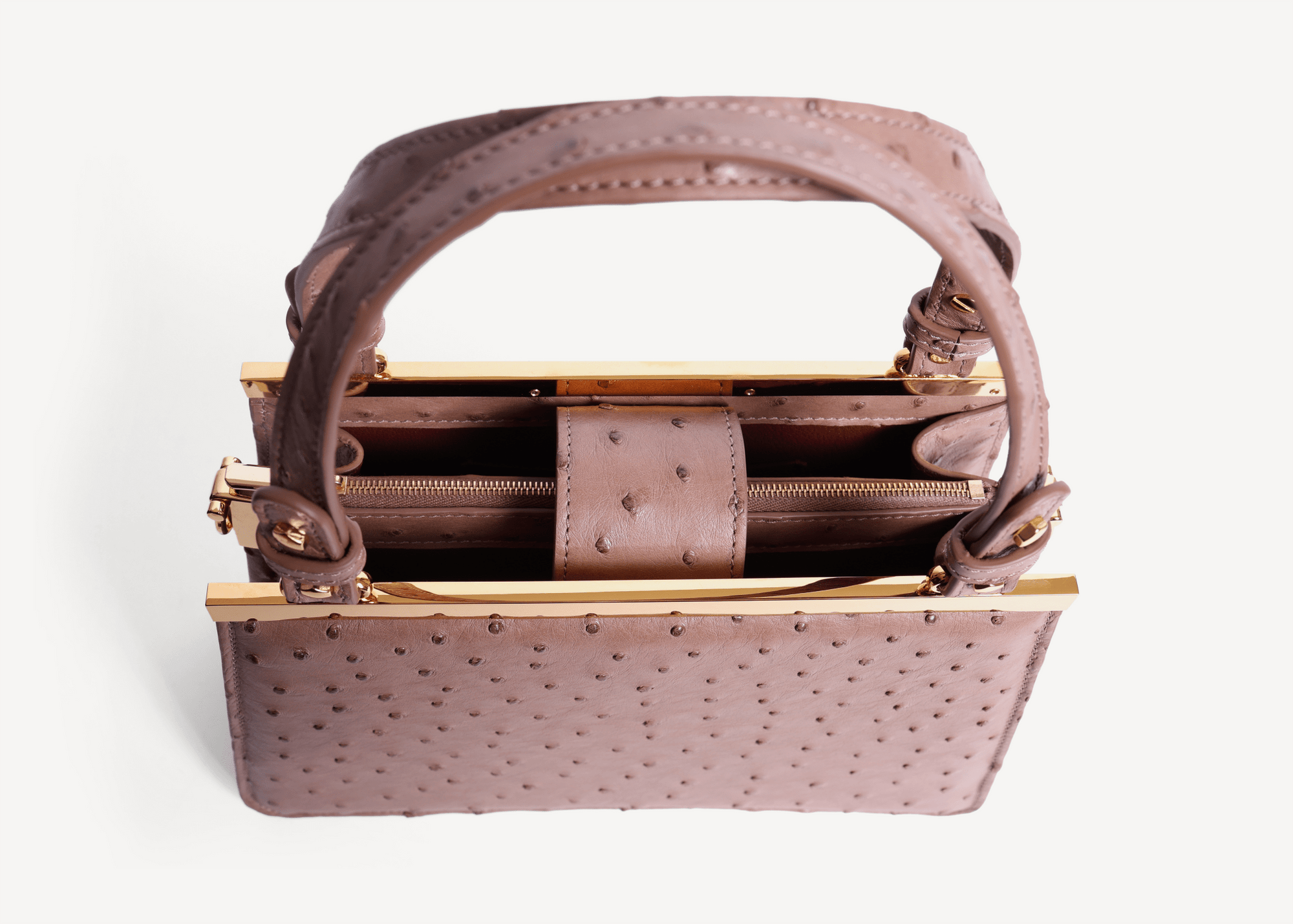 Limited Edition Margot In Ostrich Leather - Taupe - Swaine Group Ltd