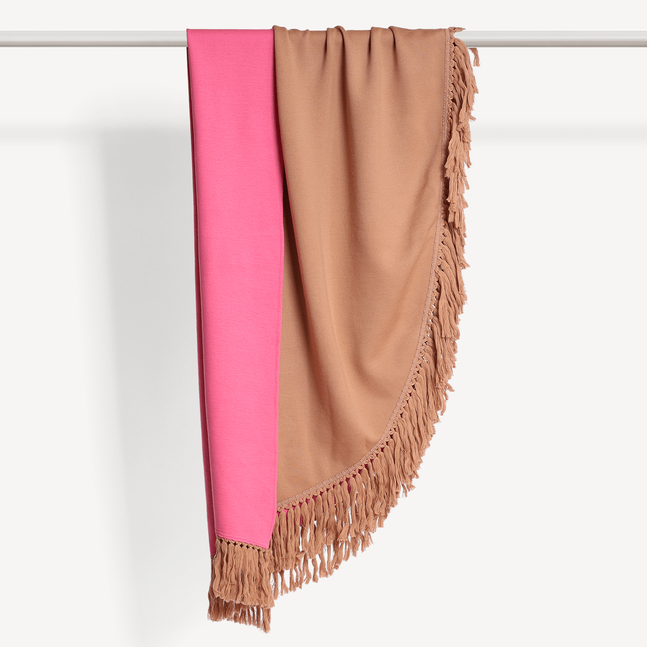 Milano Double Face Shawl - Brown and Pink - Swaine