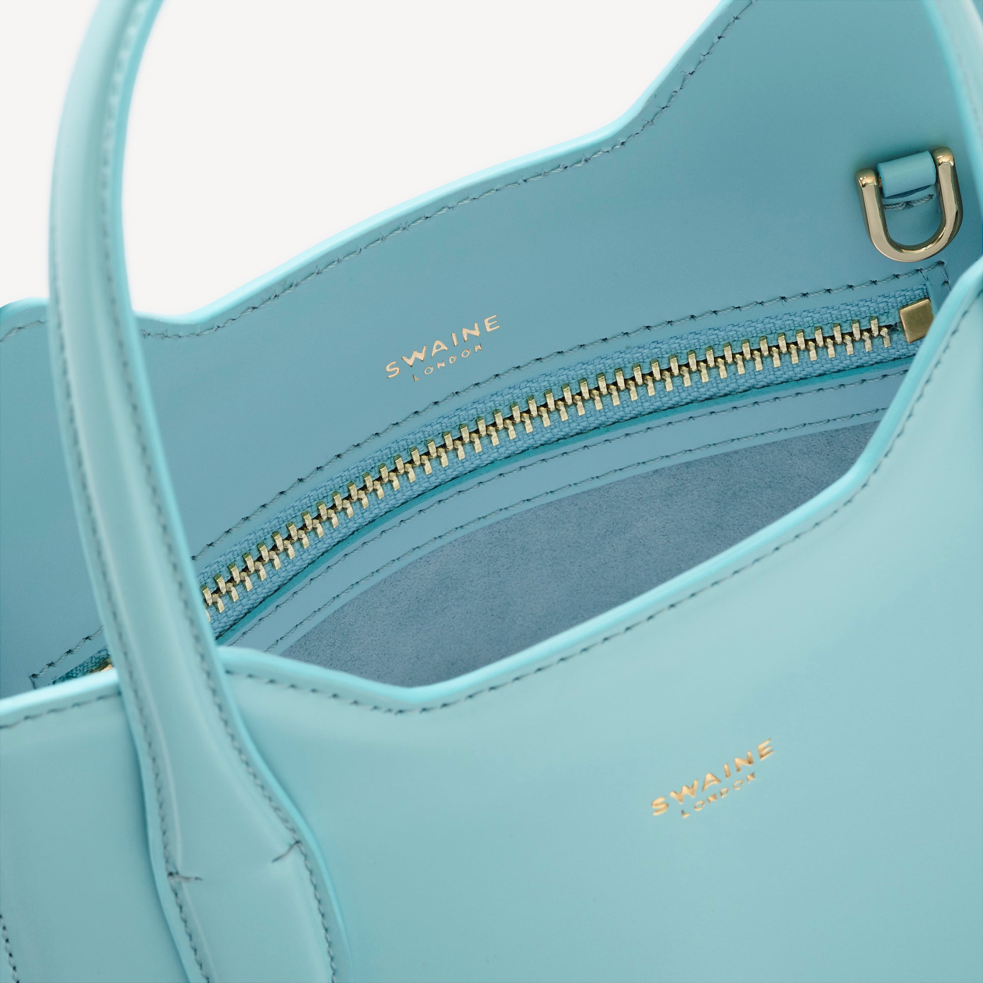 Ice blue handbag on sale