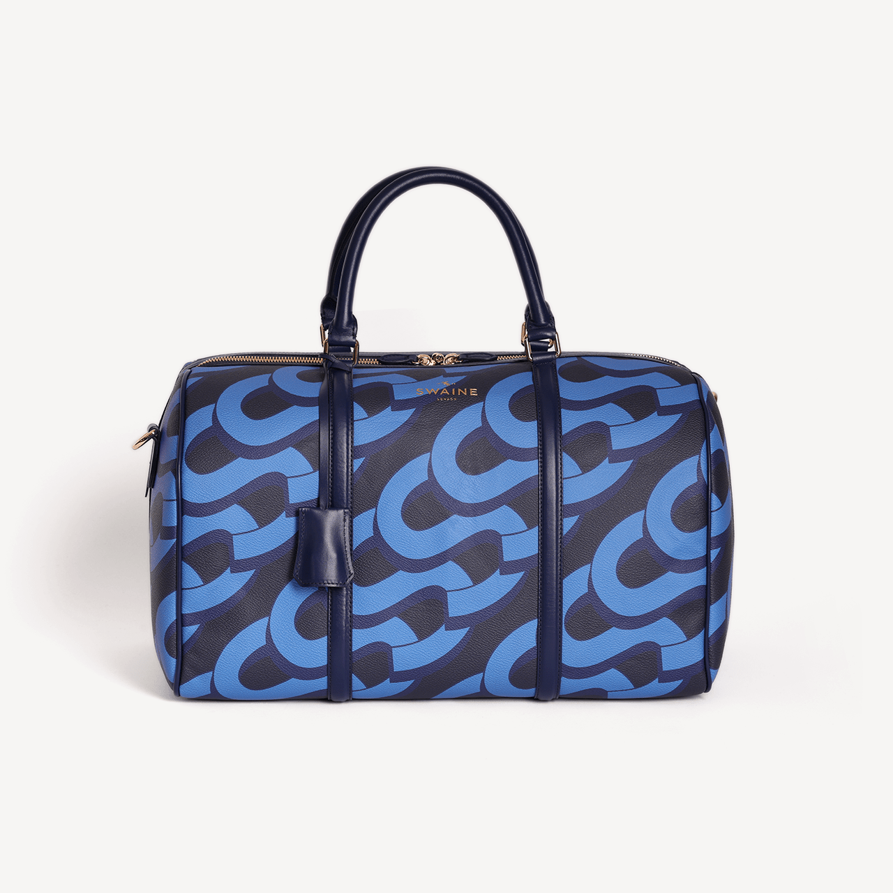 Boston Small Monogram Print - Blue - Swaine