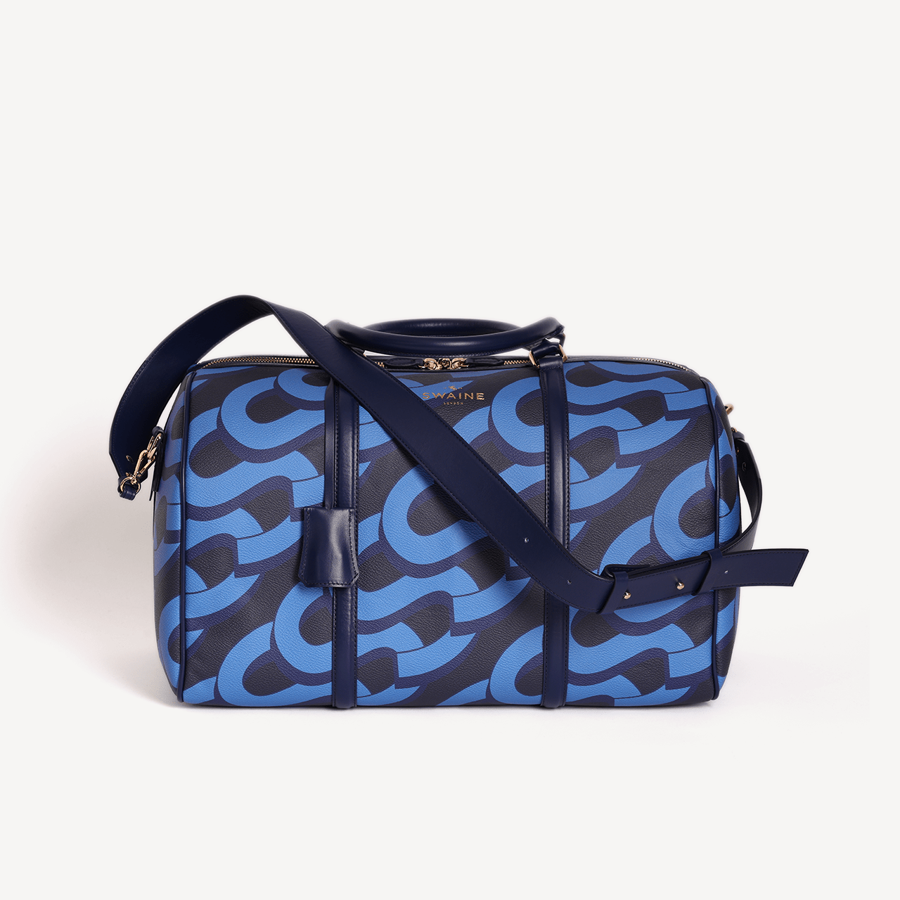 Boston Small Monogram Print - Blue - Swaine