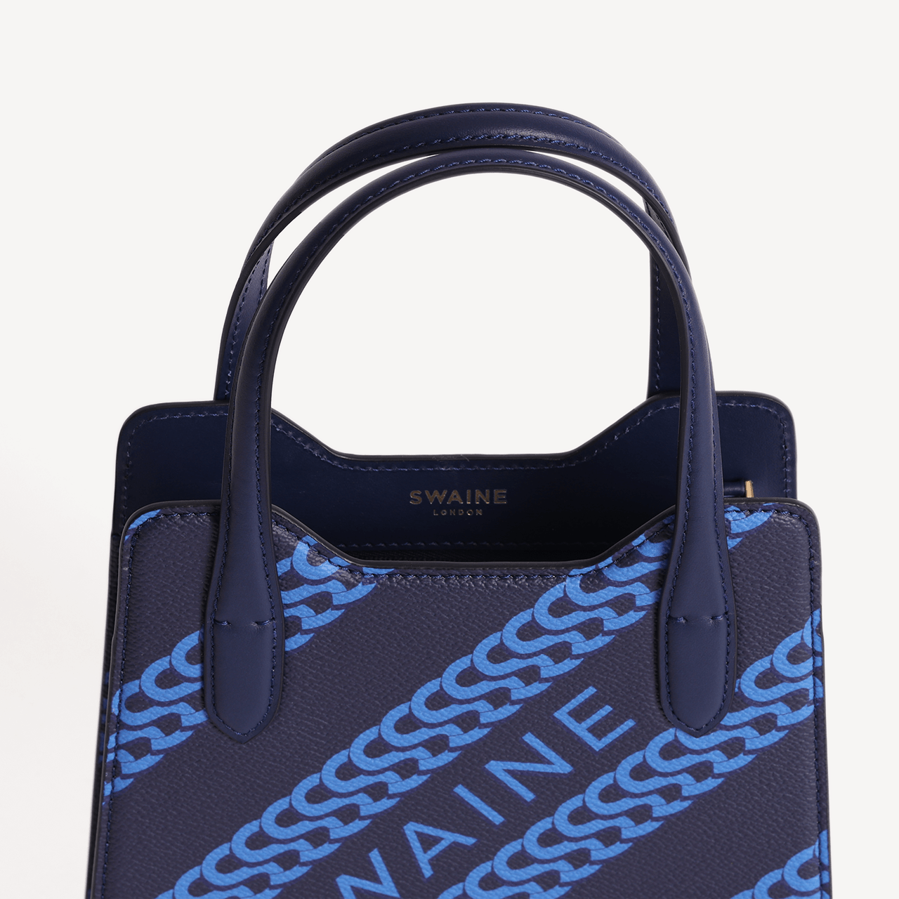 Mini Swaine Small Monogram Print - Blue - Swaine