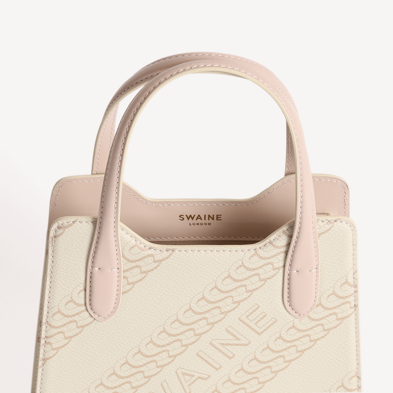 Mini Swaine Small Monogram Print - Beige - Swaine