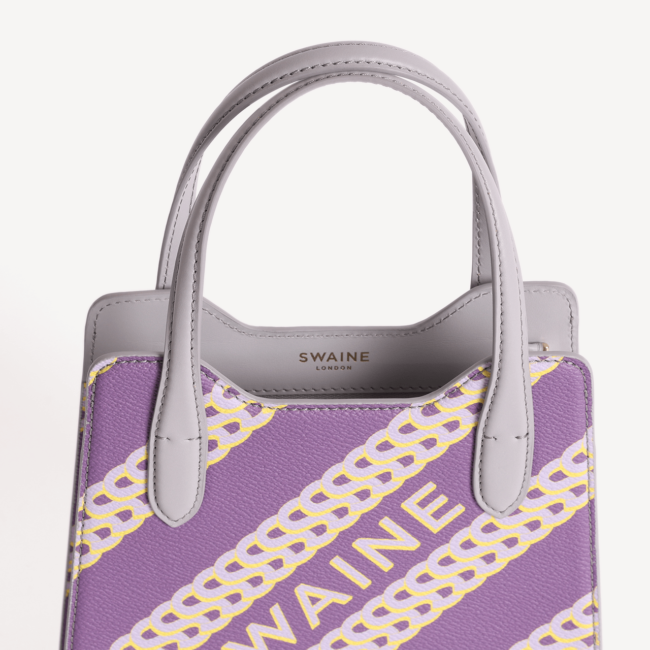 Mini Swaine Small Monogram Print - Yellow & Lilac - Swaine