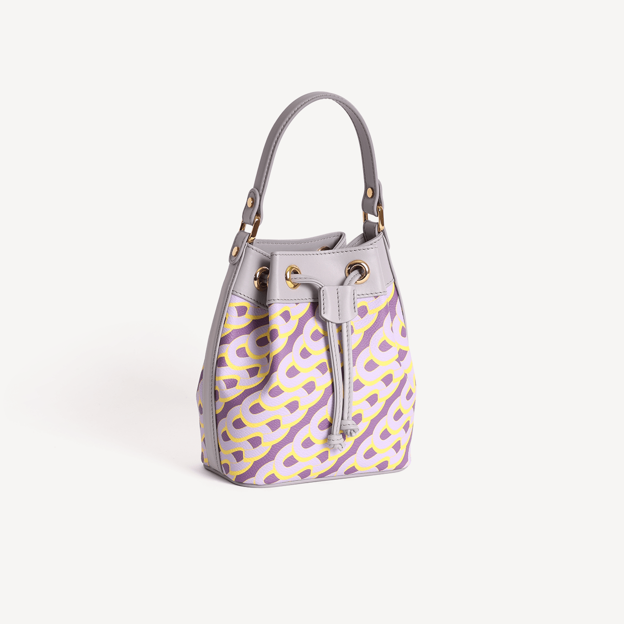 Pouch Bag Medium Monogram Print - Yellow & Lilac - Swaine