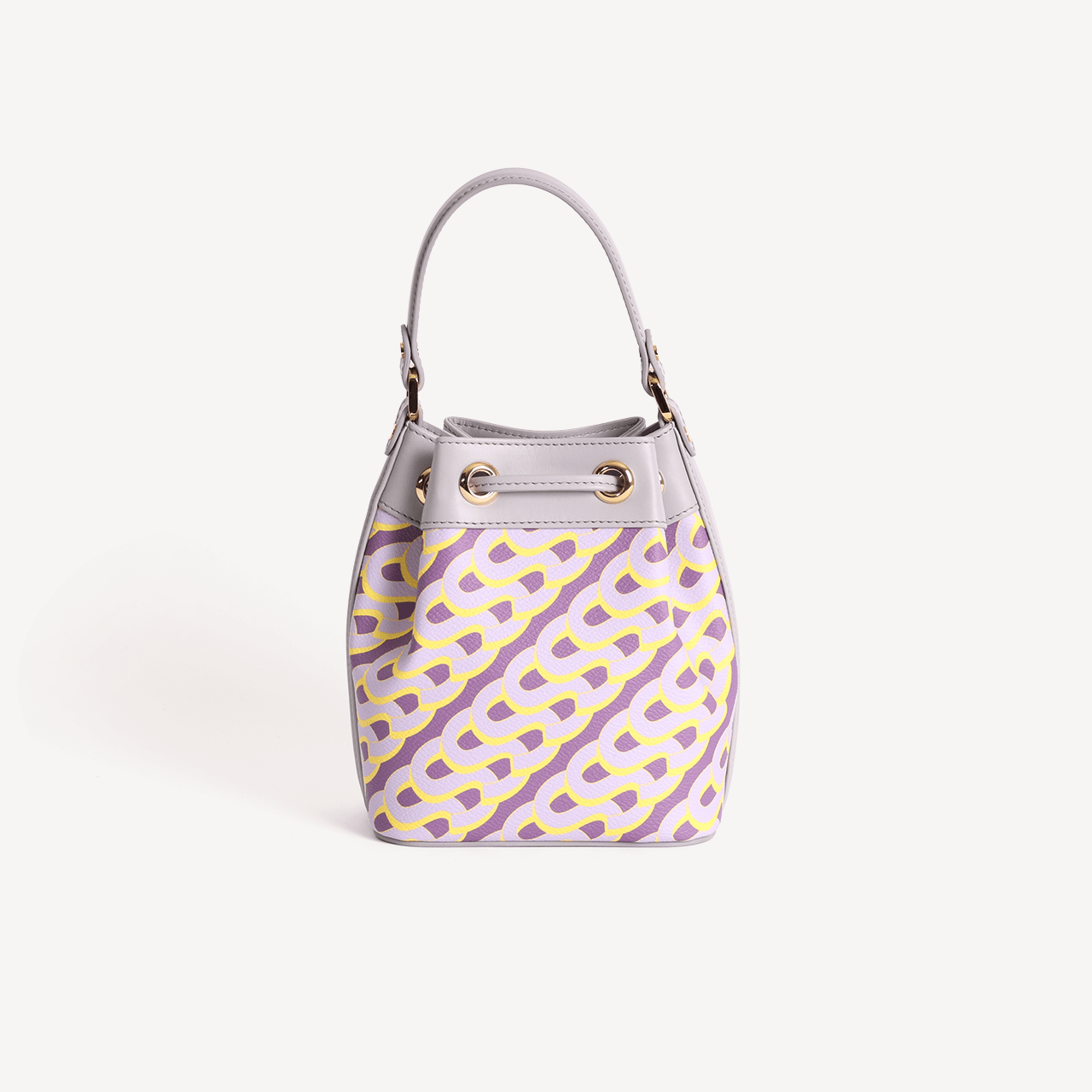 Pouch Bag Medium Monogram Print - Yellow & Lilac - Swaine