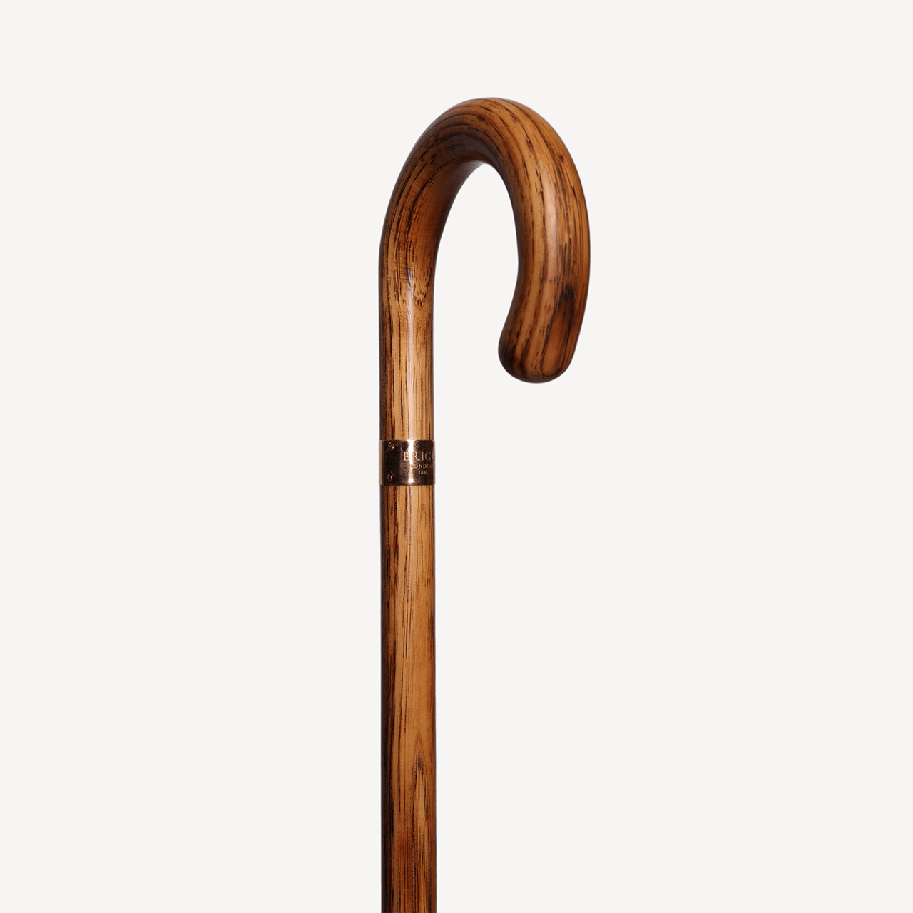 Oak Walking Stick - Gold Collar - Swaine Group Ltd