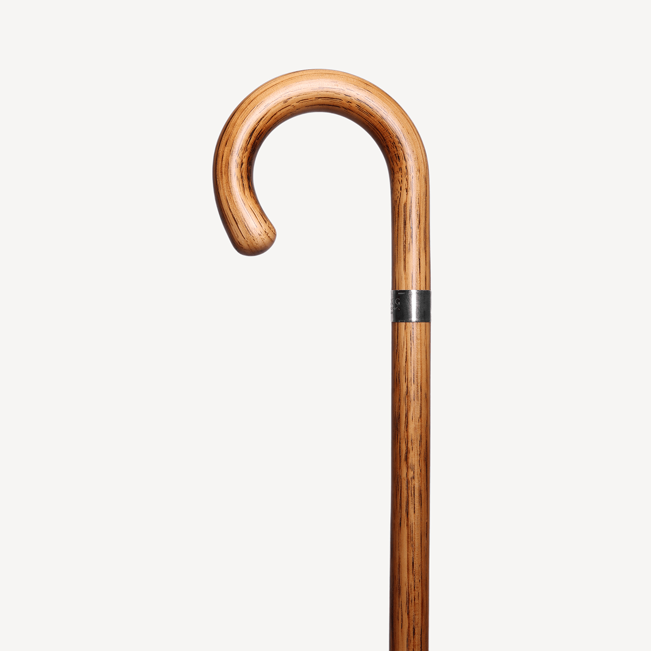 Oak Walking Stick - Silver Collar - Swaine Group Ltd