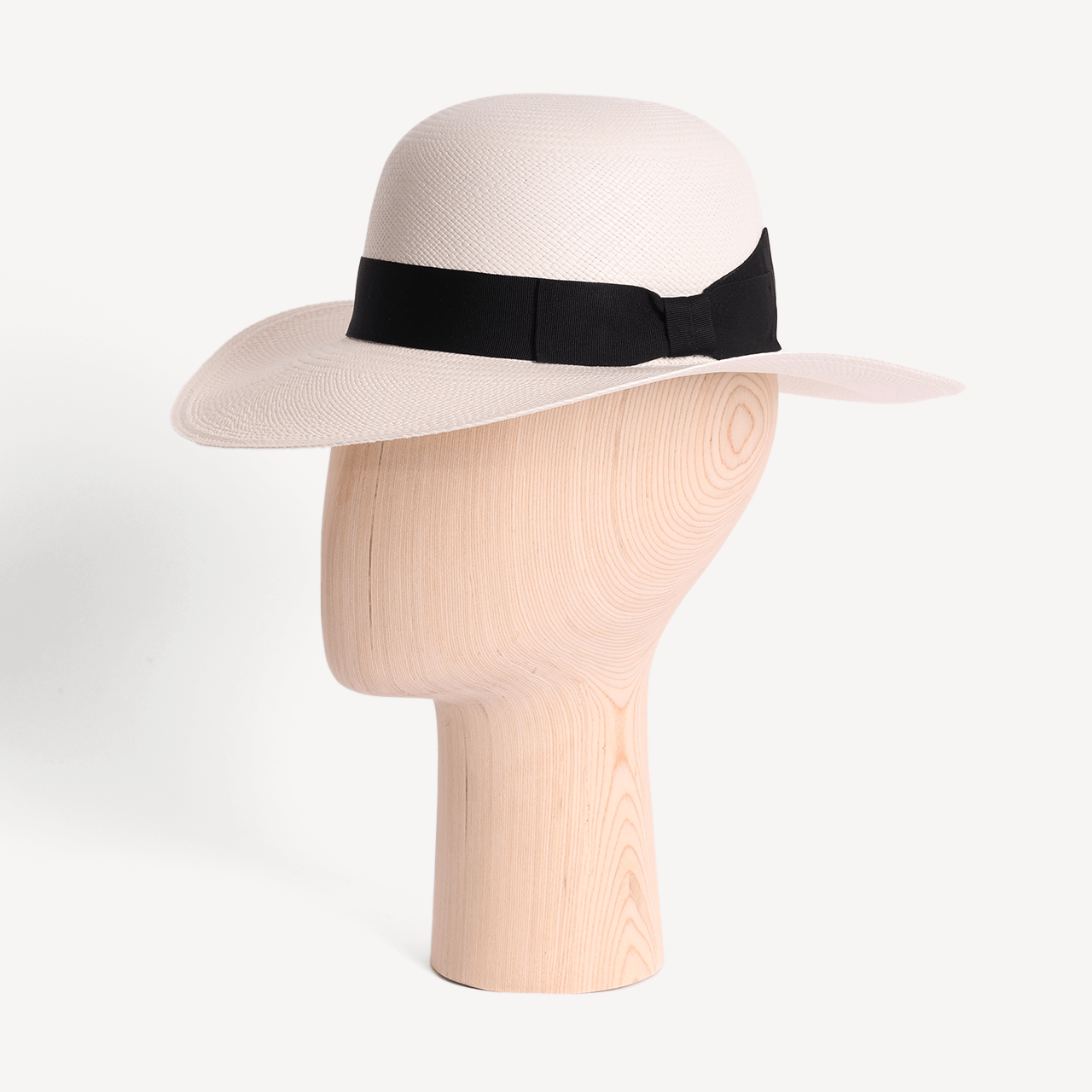 Brisa Panama Toquilla Straw - White with Black Band - Swaine