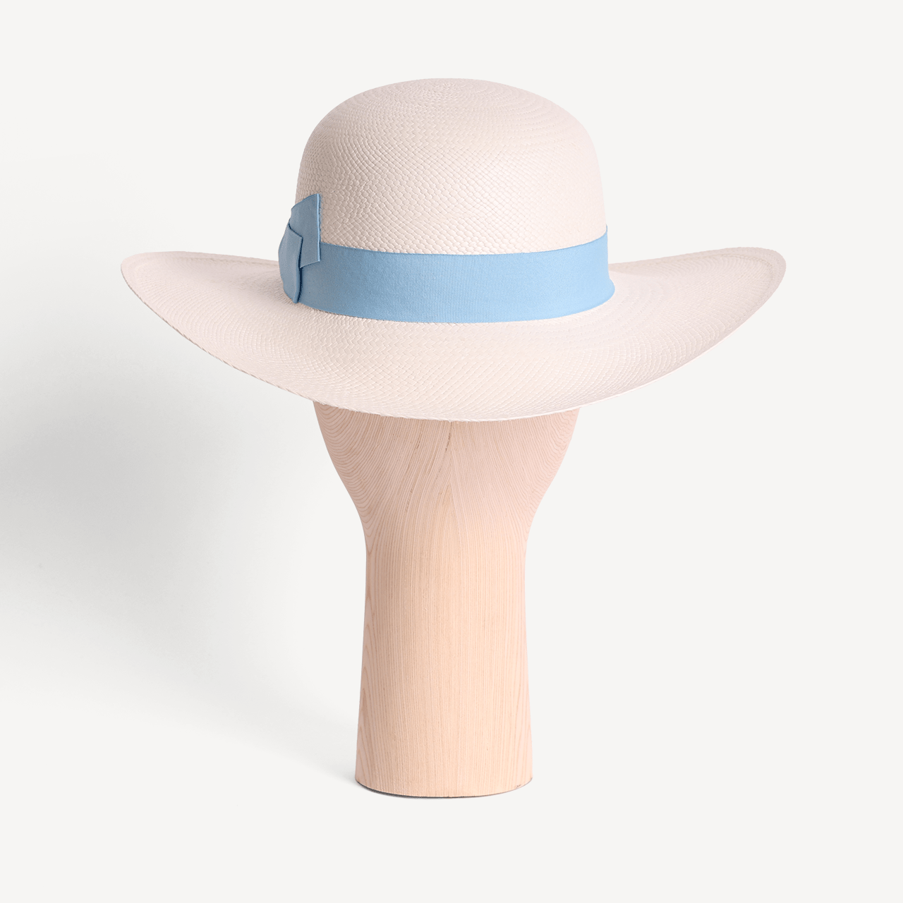 Brisa Panama Toquilla Straw - White with Light Blue Band - Swaine