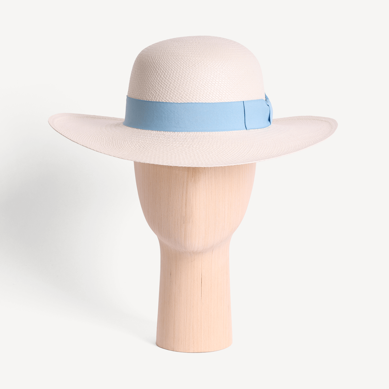 Brisa Panama Toquilla Straw - White with Light Blue Band - Swaine