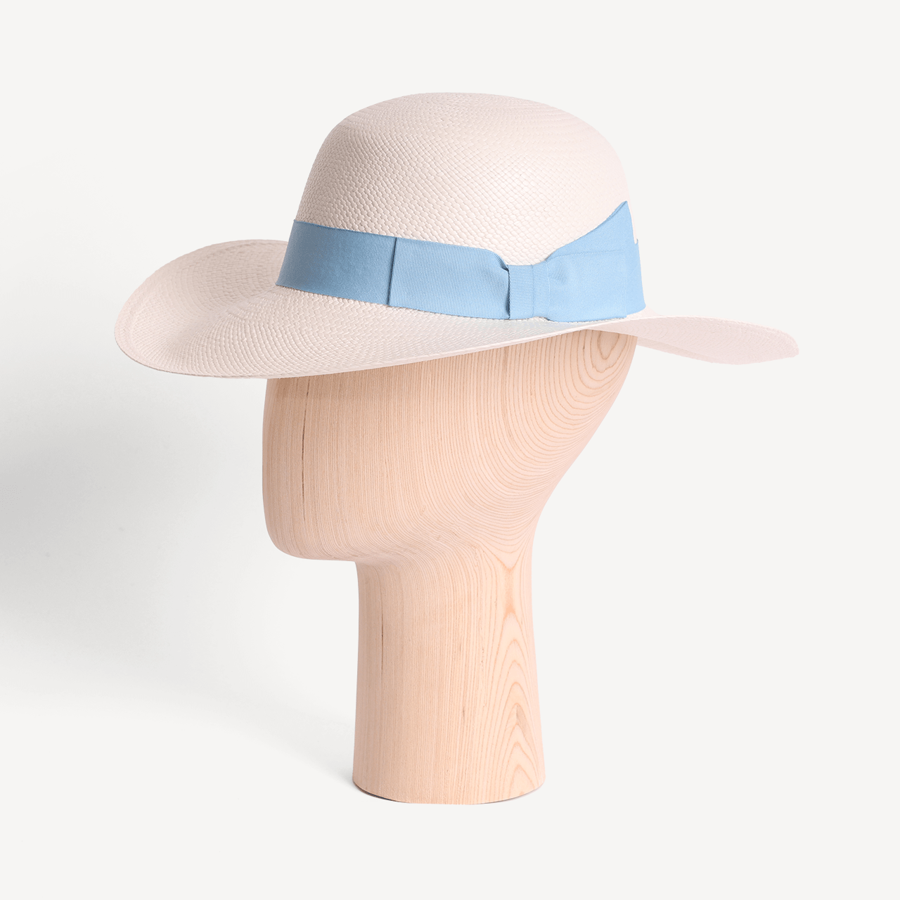 Brisa Panama Toquilla Straw - White with Light Blue Band - Swaine