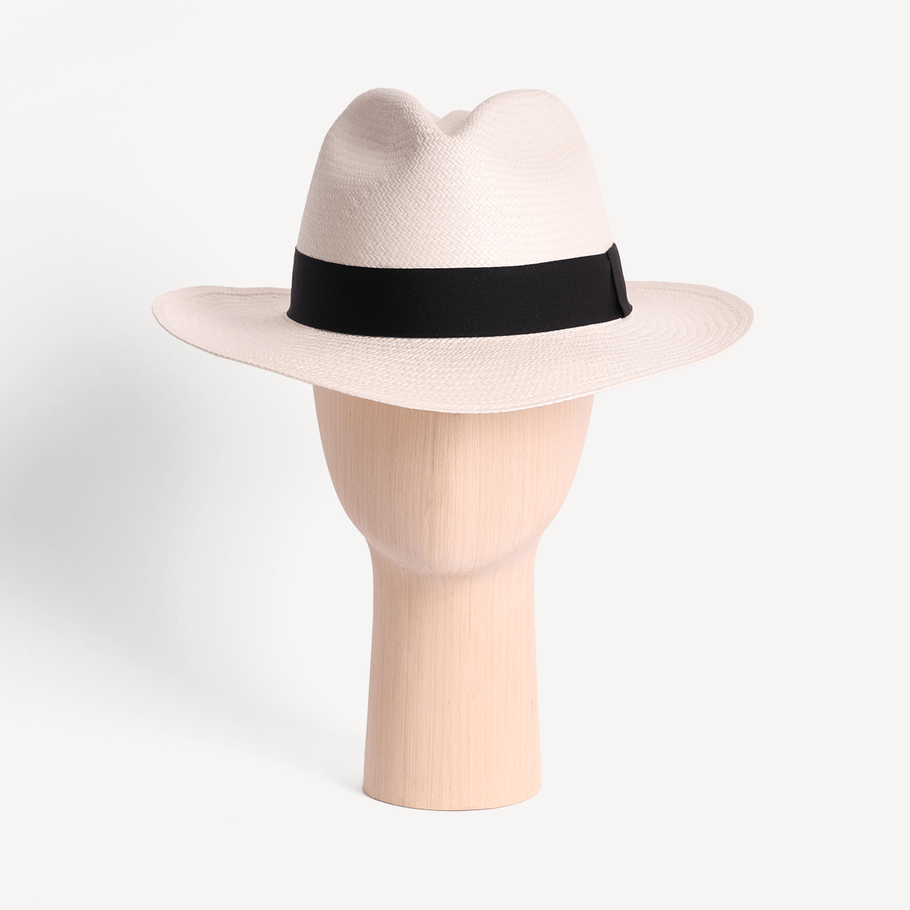 Essential Panama Toquilla Straw - White with Black Band - Swaine