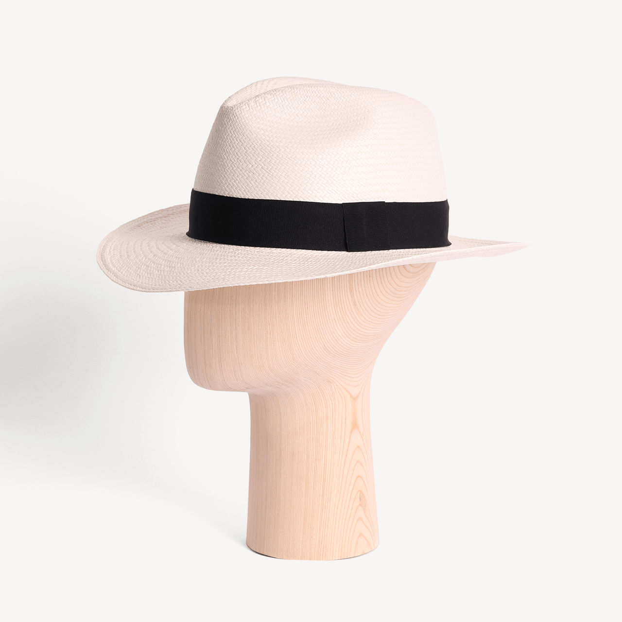 Essential Panama Toquilla Straw - White with Black Band - Swaine