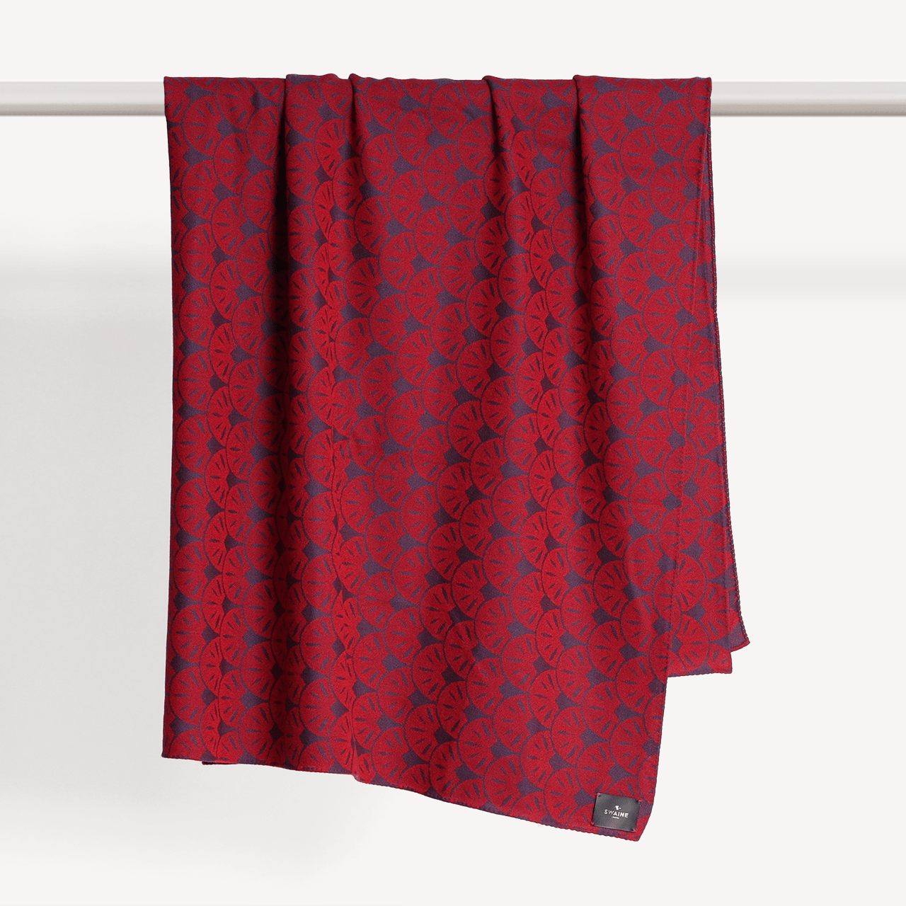 Portofino Square Scarf - Red and Navy - Swaine