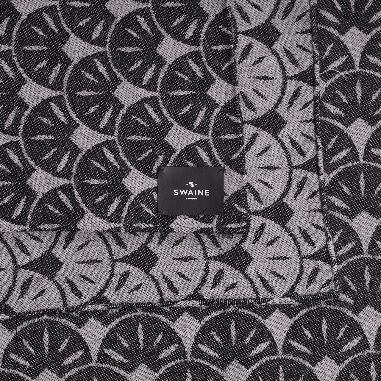 Portofino Square Scarf - Black and White - Swaine