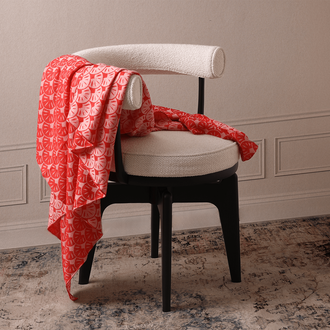 Portofino Square Scarf - Red and White - Swaine