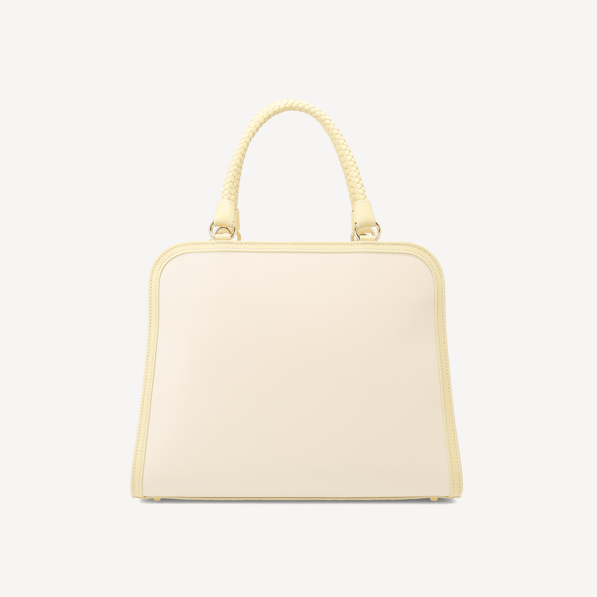 Bel-Air Handbag - Yellow and white calf leather (Polished Brass) - Swaine Group Ltd