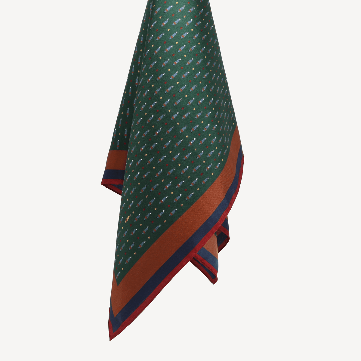 Silk Scarf Illustration - Dark Green with Briefcase - Swaine Group Ltd