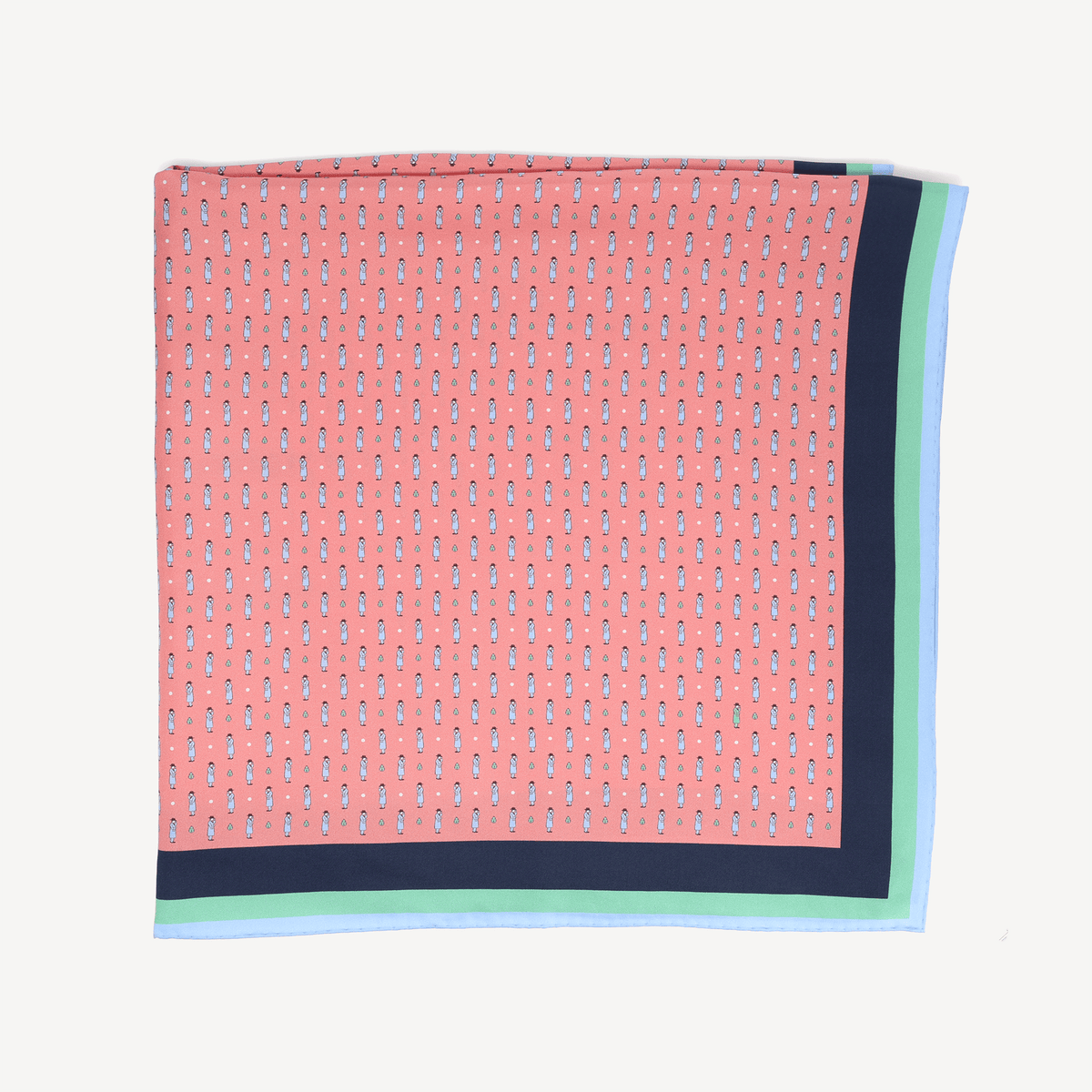 Silk Scarf Illustration - Light Pink with Hat - Swaine Group Ltd