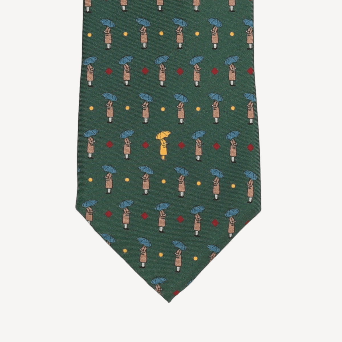 Silk Tie - Dark Green with Umbrella - Swaine Group Ltd