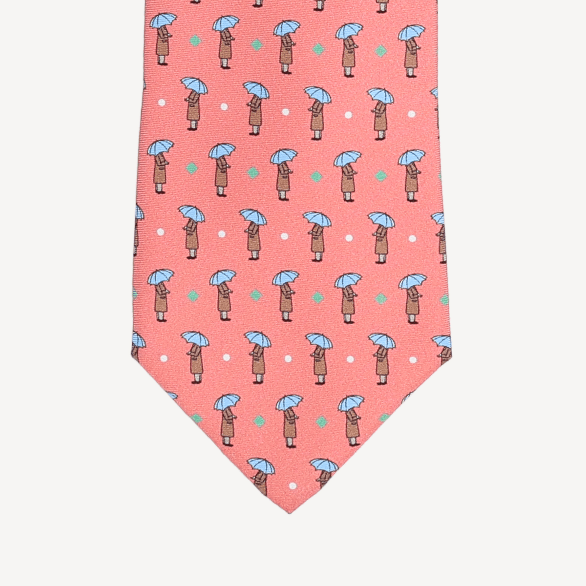Silk Tie - Light Pink with Umbrella - Swaine Group Ltd