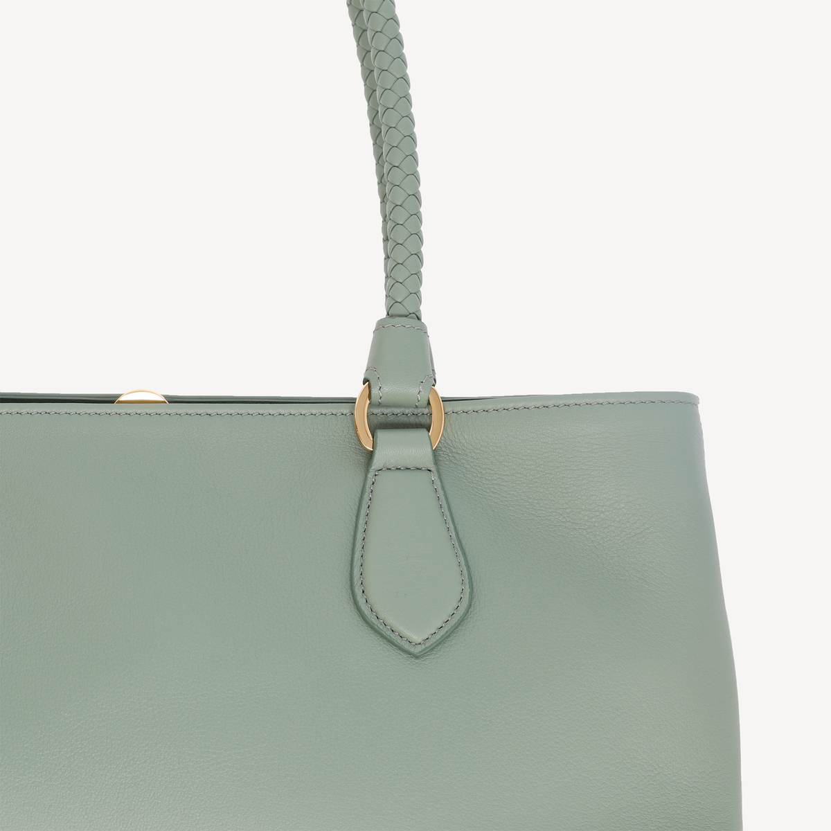 Malibu Handbag - Dark Sage Calf (Polished Brass)