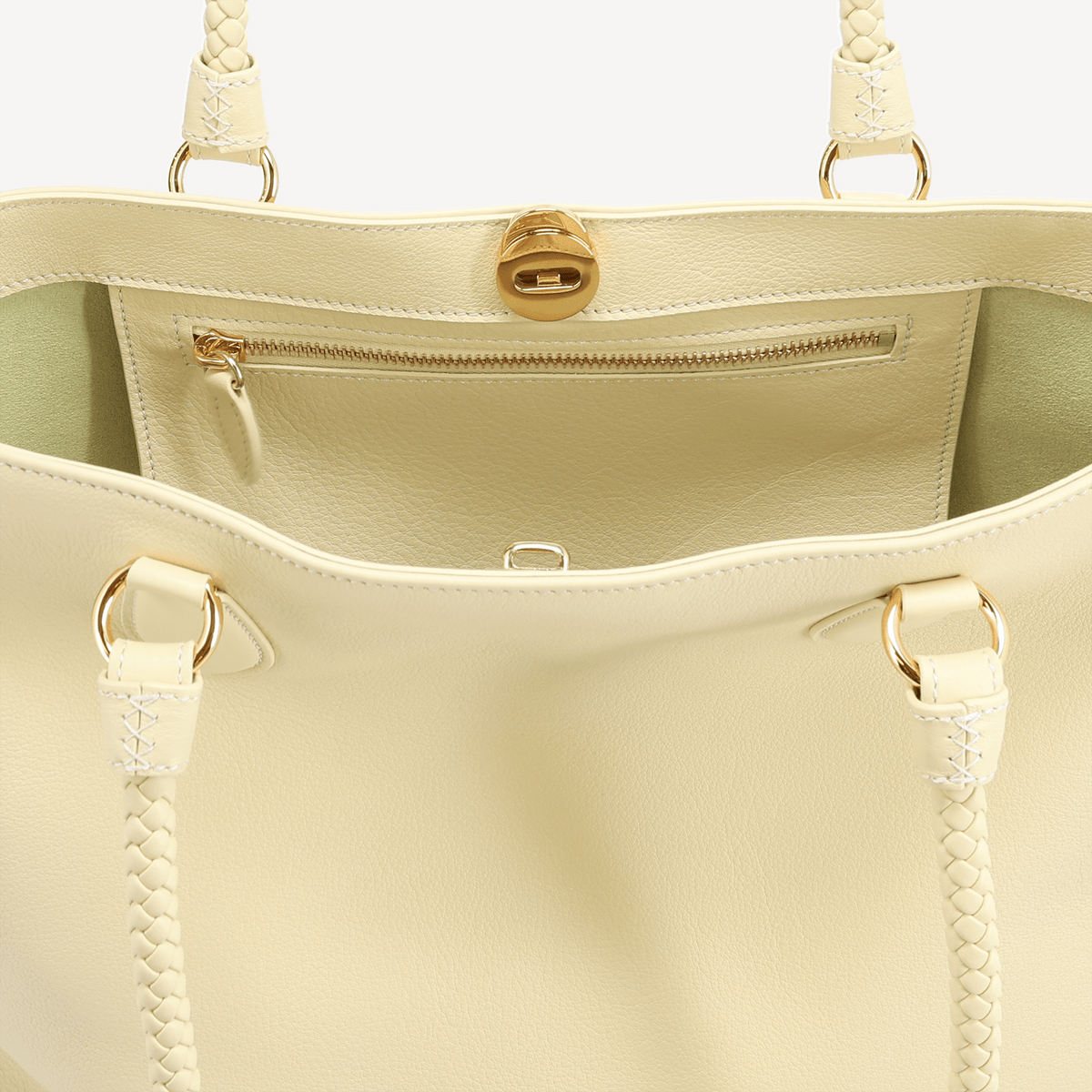 Malibu Handbag - Yellow Calf (Polished Brass) - Swaine Group Ltd