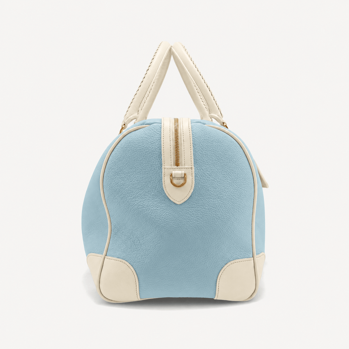 Poolside Duffle Bag - Blue pebble and Ivory Calf (Polished Brass) - Swaine Group Ltd