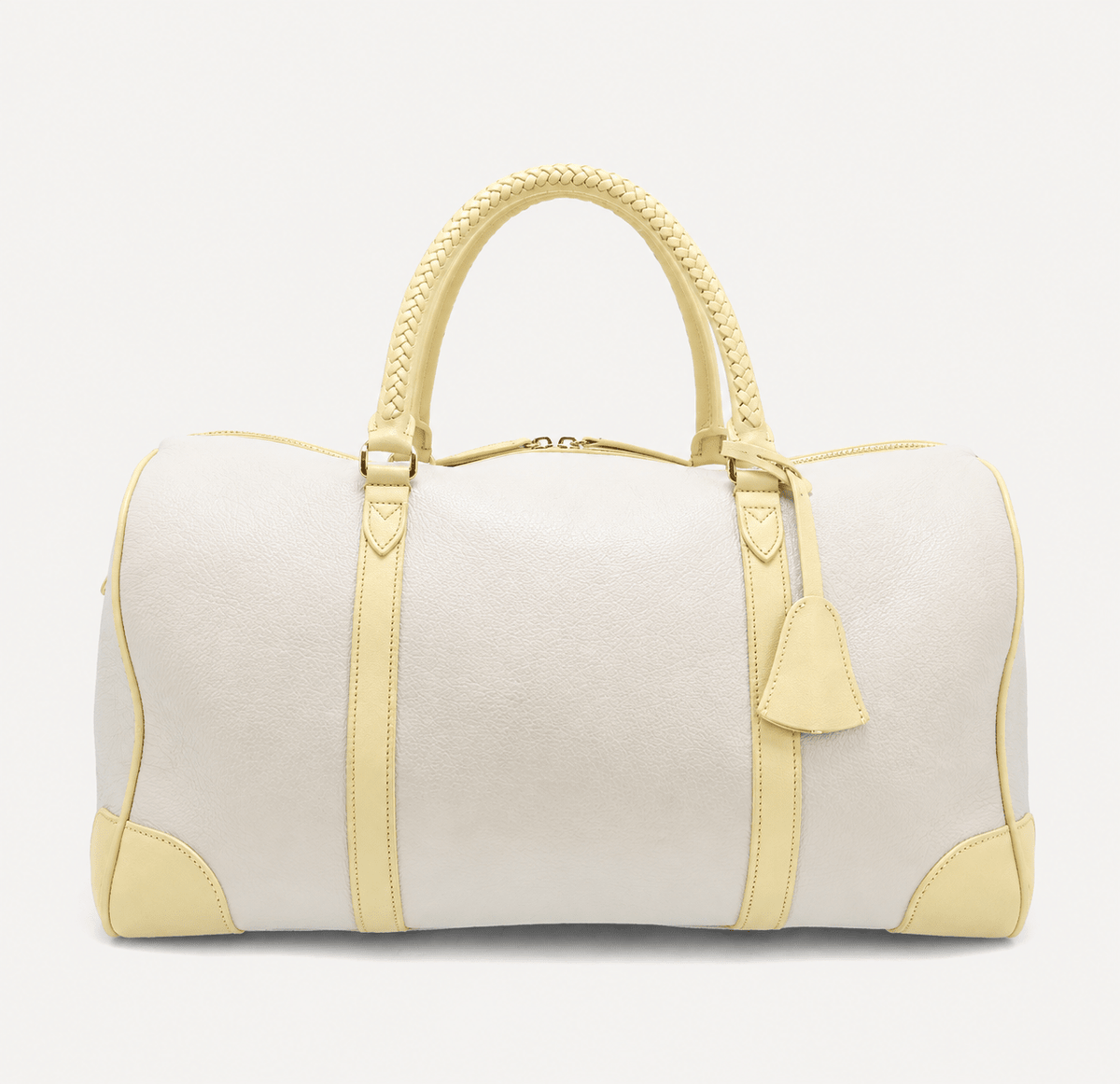Poolside Duffle Bag - Ivory pebble and Yellow Calf (Polished Brass) - Swaine Group Ltd