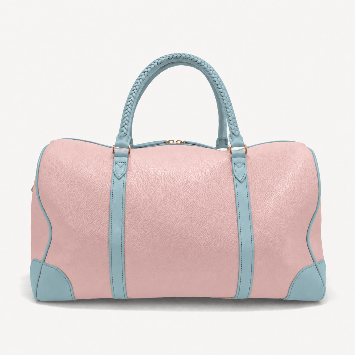 Poolside Duffle Bag - Pink pebble and Blue Calf (Polished Brass) - Swaine Group Ltd