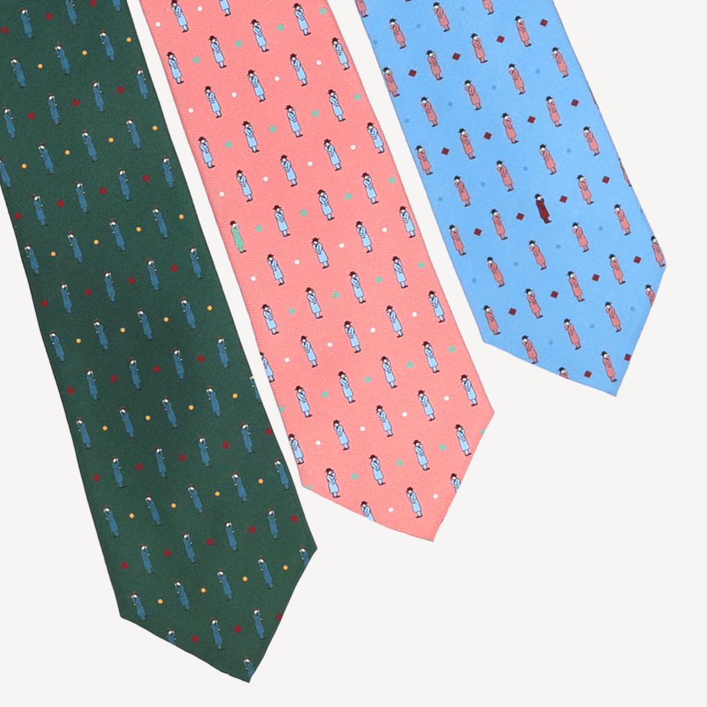 Silk Tie - Light Pink with Hat - Swaine Group Ltd