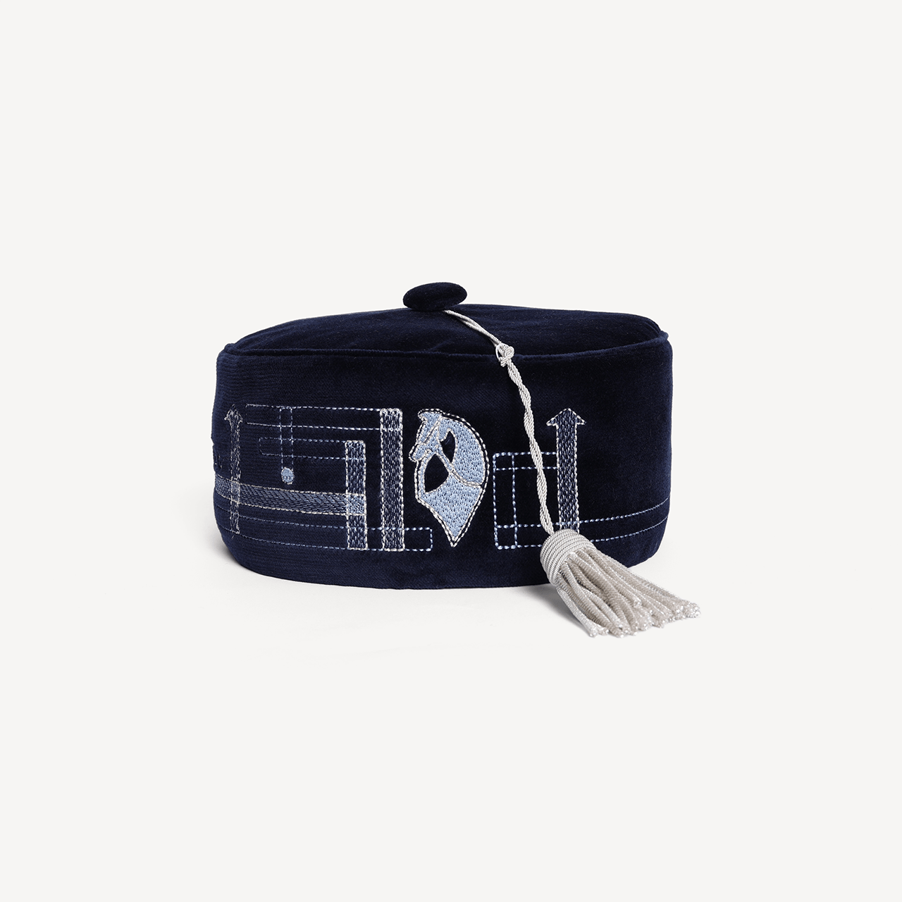 Horse Embroidered Smoking Hat - Navy - Swaine Group Ltd