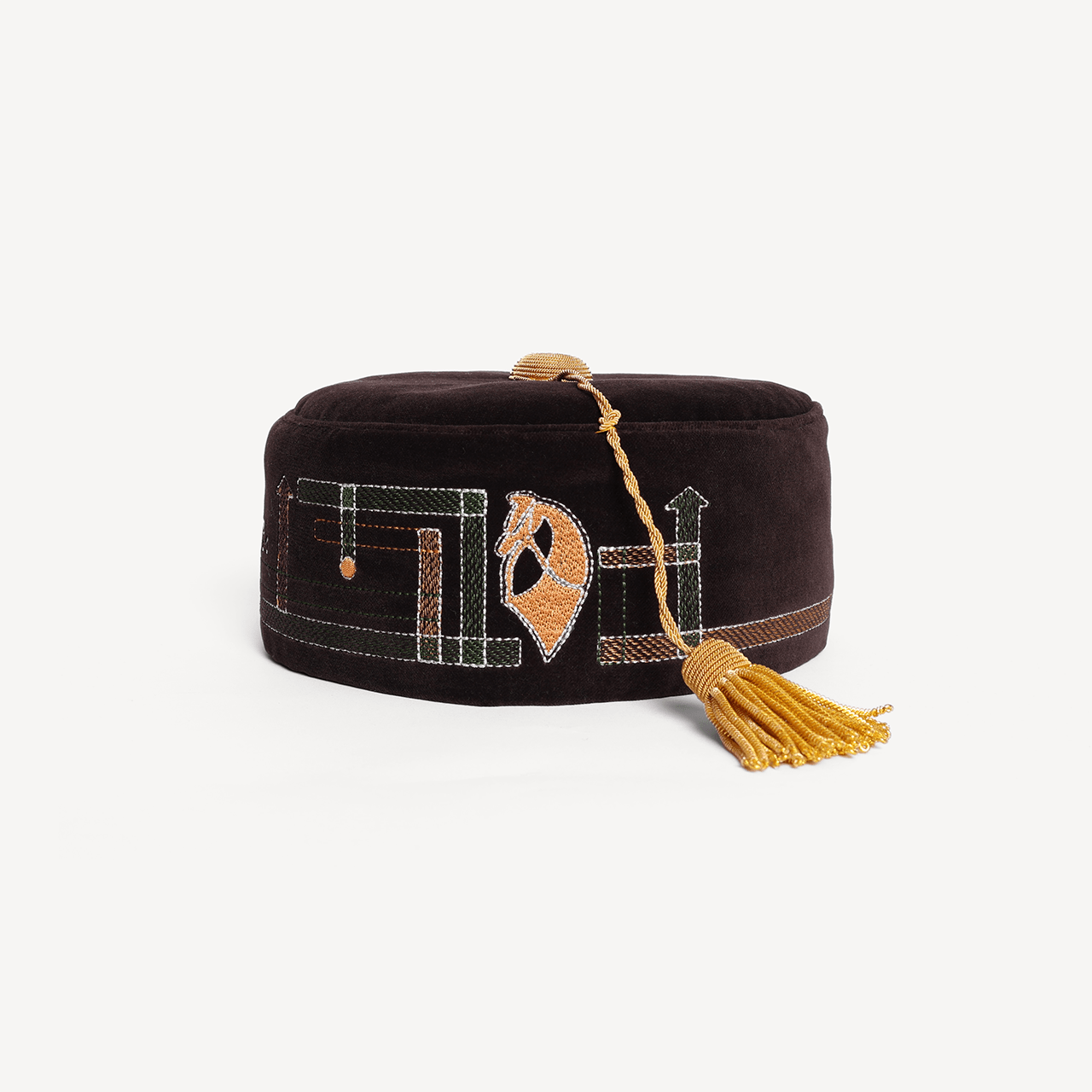 Horse Embroidered Smoking Hat - Brown - Swaine Group Ltd