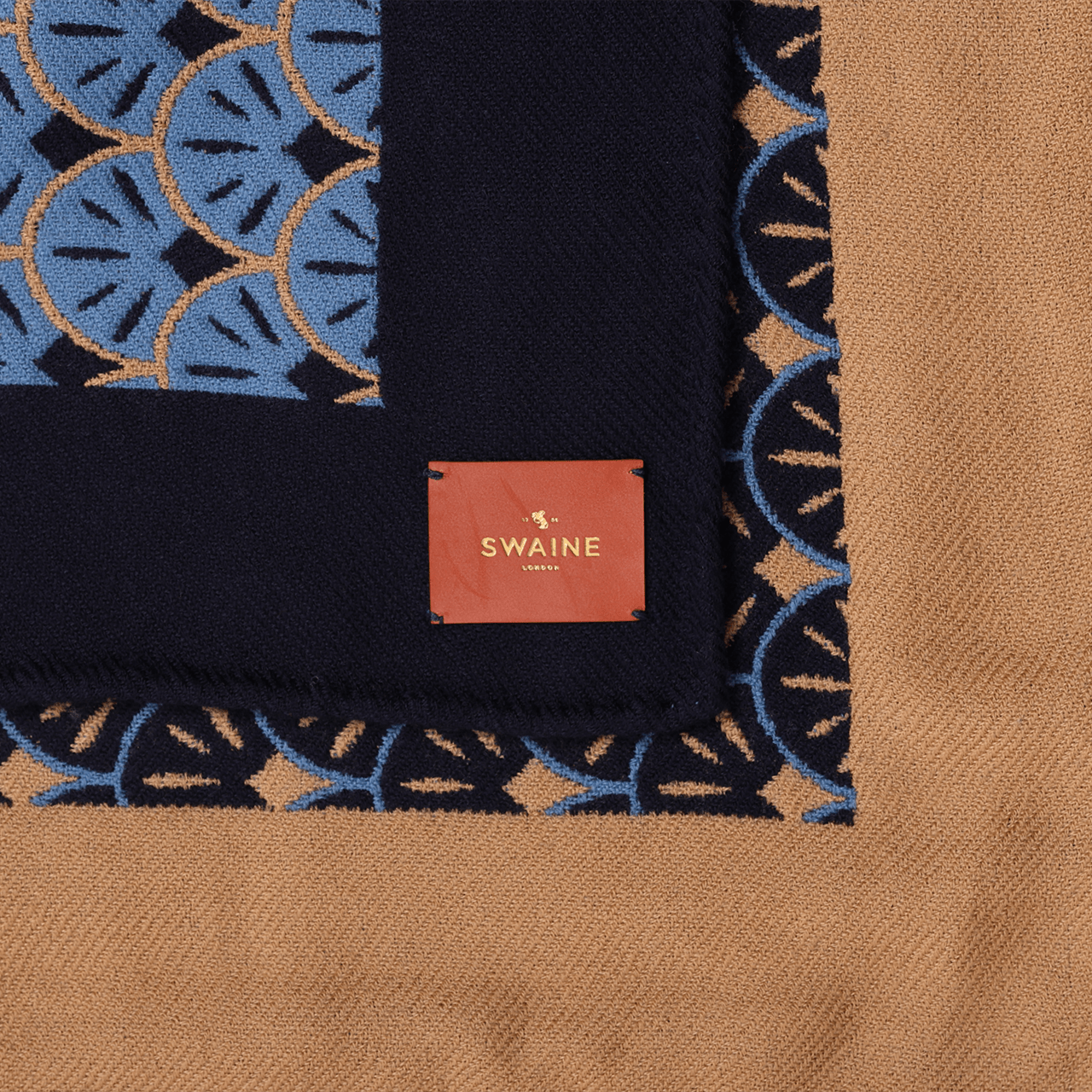 Versailles Throw - Blue, Black and Beige - Swaine