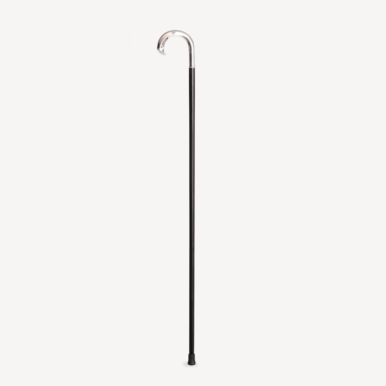 Dress Cane with Twisted Crook Handle - Ebony Wood and Silver Hardware - Swaine Group Ltd
