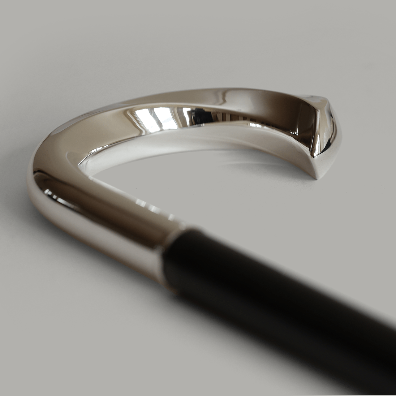 Dress Cane with Twisted Crook Handle - Ebony Wood and Silver Hardware - Swaine Group Ltd