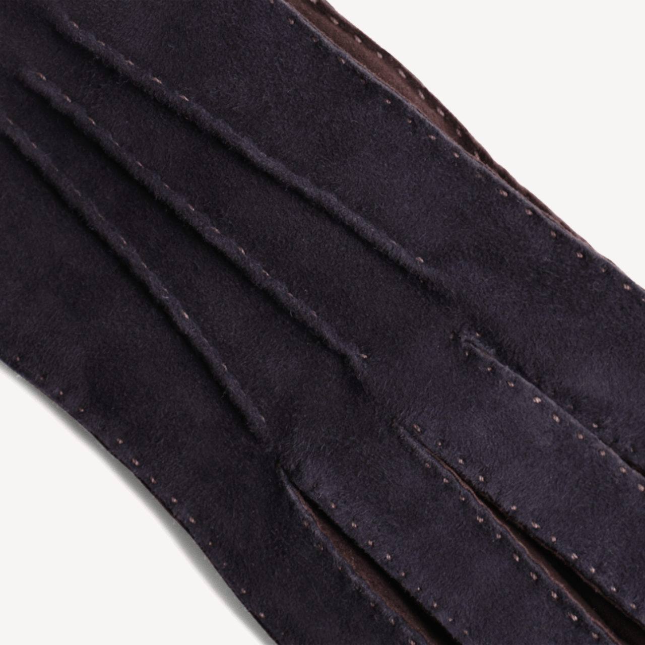 Women's Leather Suede Gloves - Navy & Brown - Swaine Group Ltd