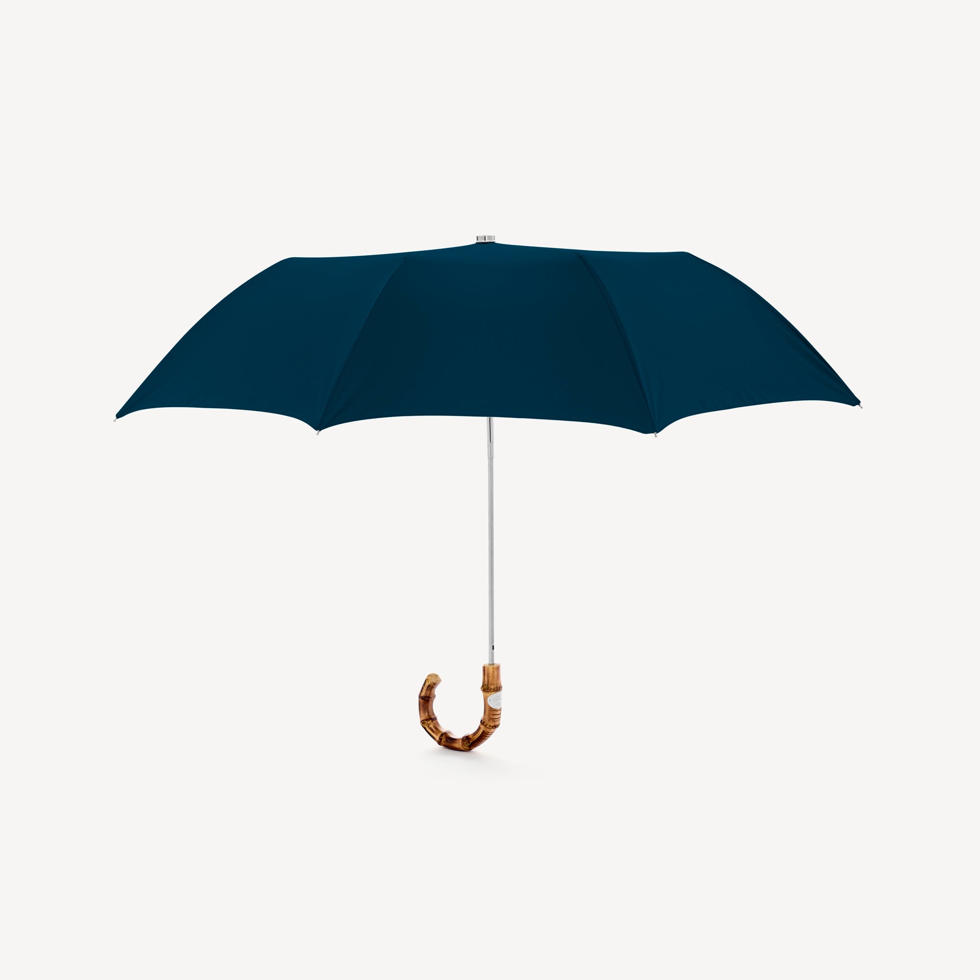 Collapsible Umbrella with Whangee Handle - Petrol Blue