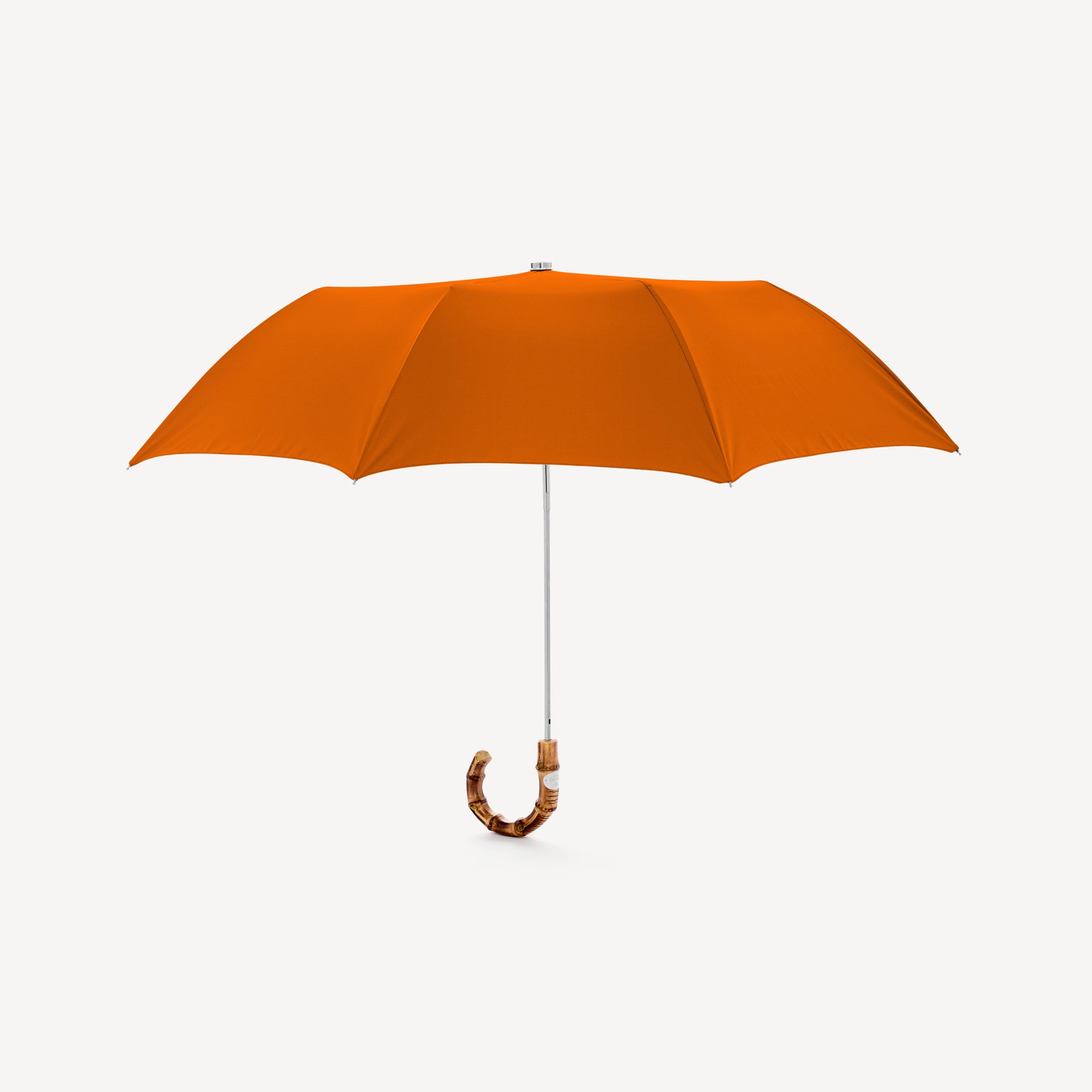 Collapsible Umbrella with Whangee Handle - Pumpkin
