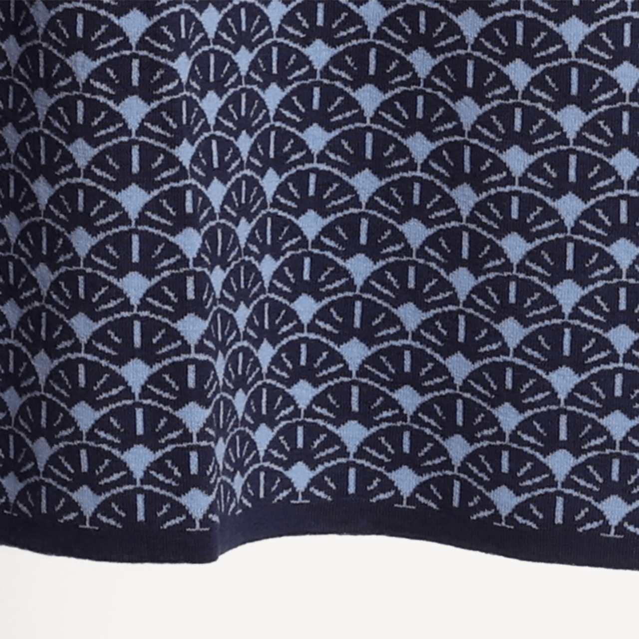 Biella Jacquard Scarf - Navy and Blue - Swaine Group Ltd