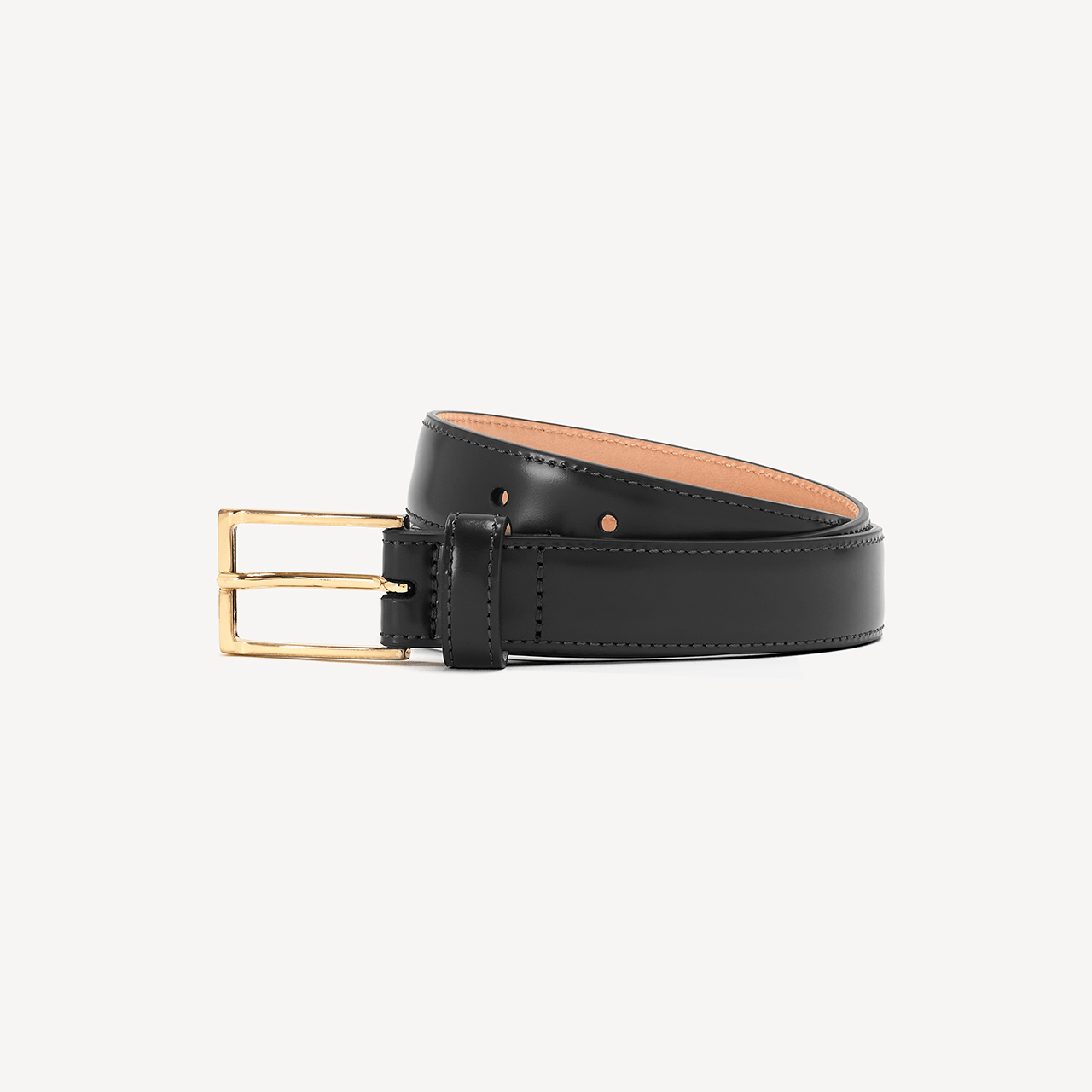 Women's Belt with Square Buckle - Black with Gold - Swaine Group Ltd
