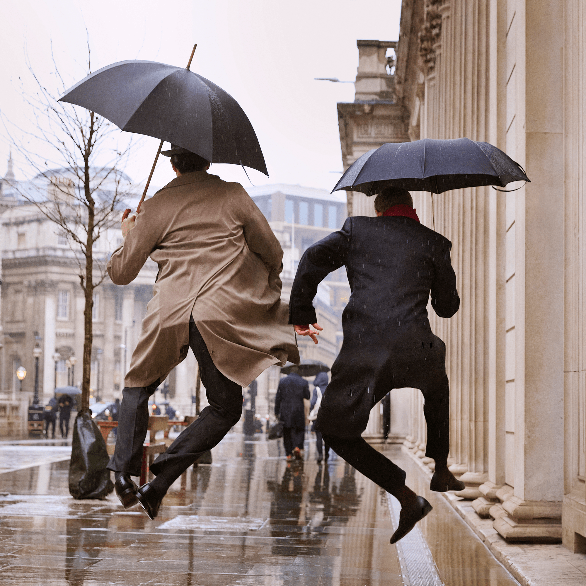 Men's Hickory Umbrella - Brown - Swaine Group Ltd