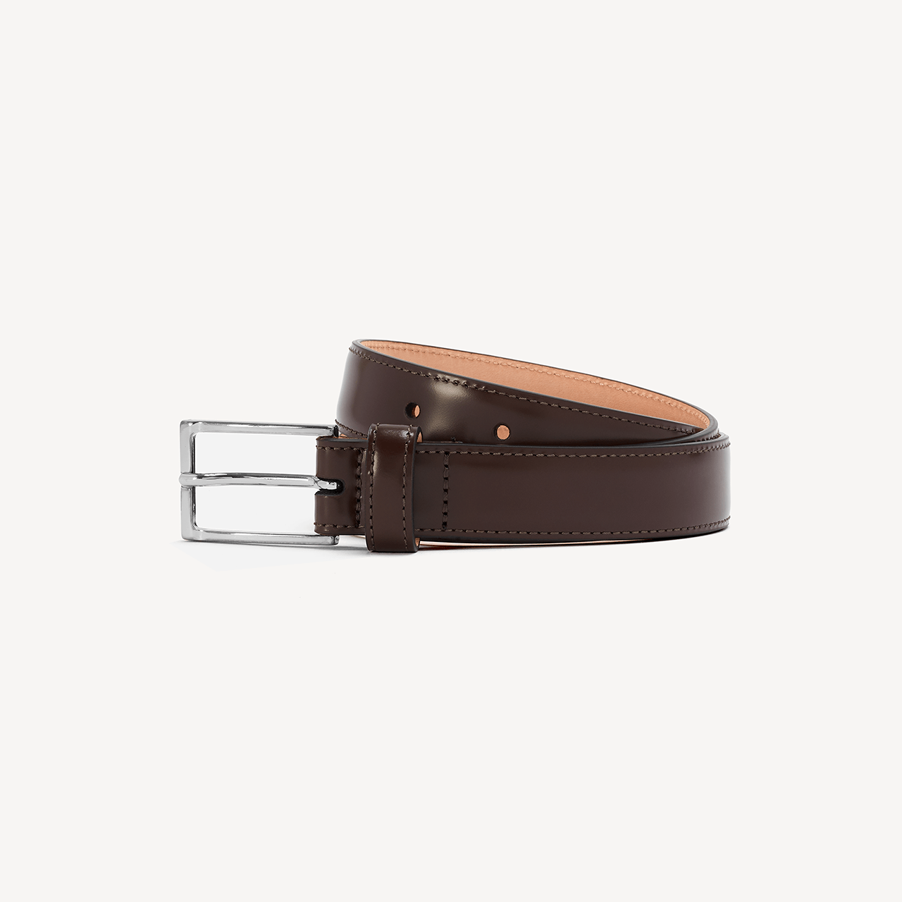 Women's Belt with Square Buckle - Brown with Nickel - Swaine Group Ltd