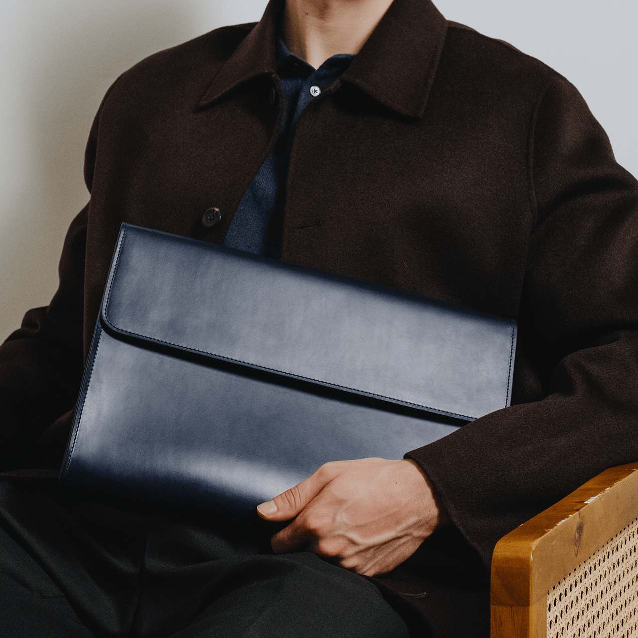 Eton Document Holder - Havana with Beige suede lining - Swaine Group Ltd