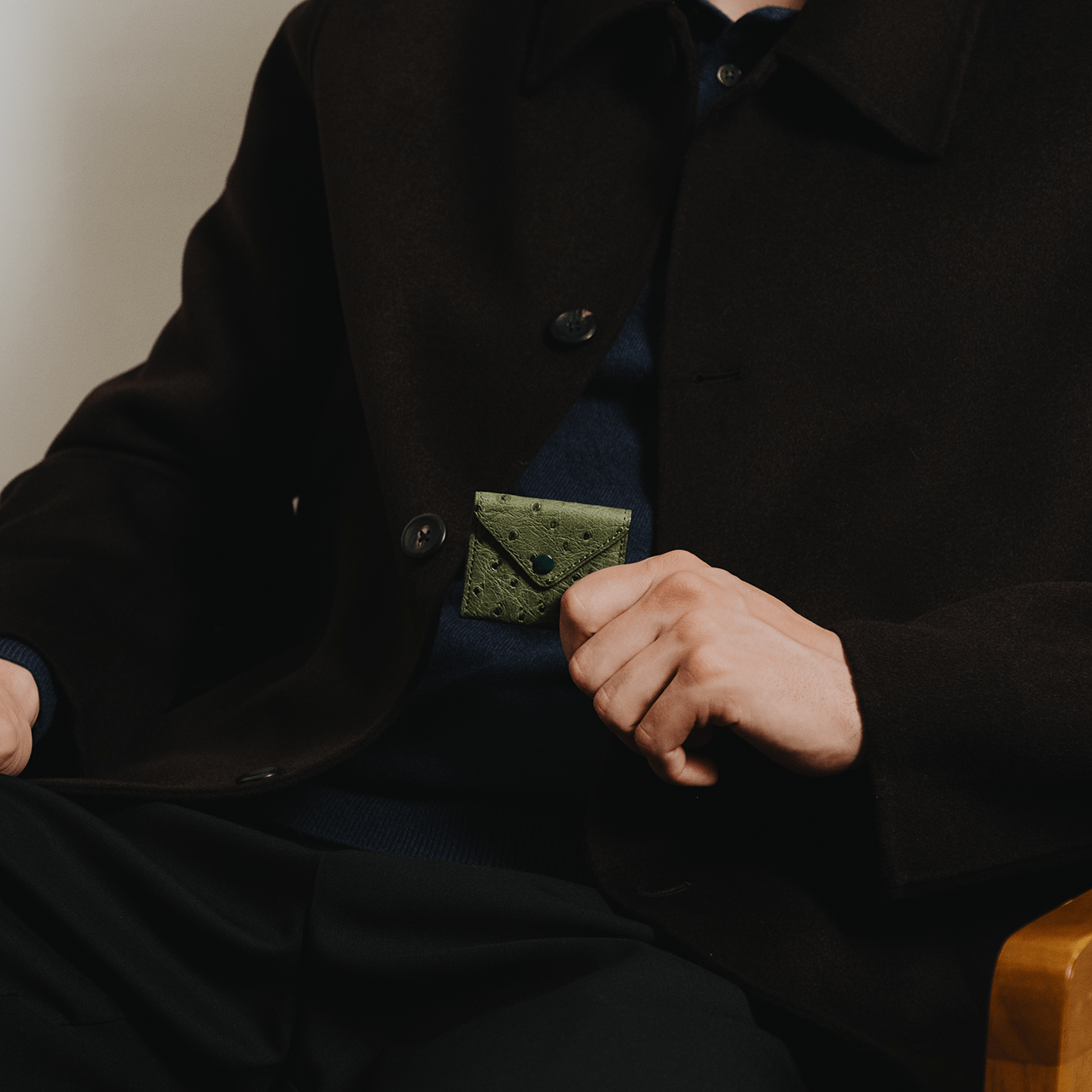 Ostrich 2 Photo Frame with Snap Button Closure - Brown - Swaine Group Ltd