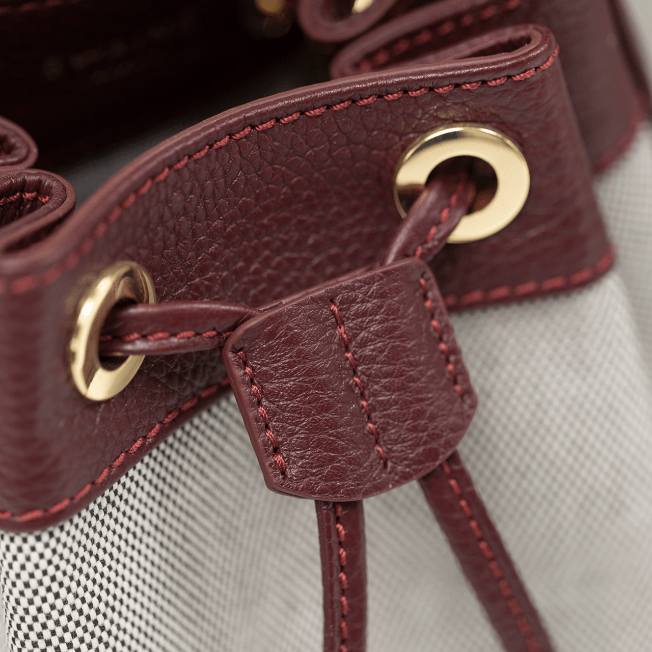 Pouch Bag - Bordeaux Pebble & Black Canvas - Swaine Group Ltd
