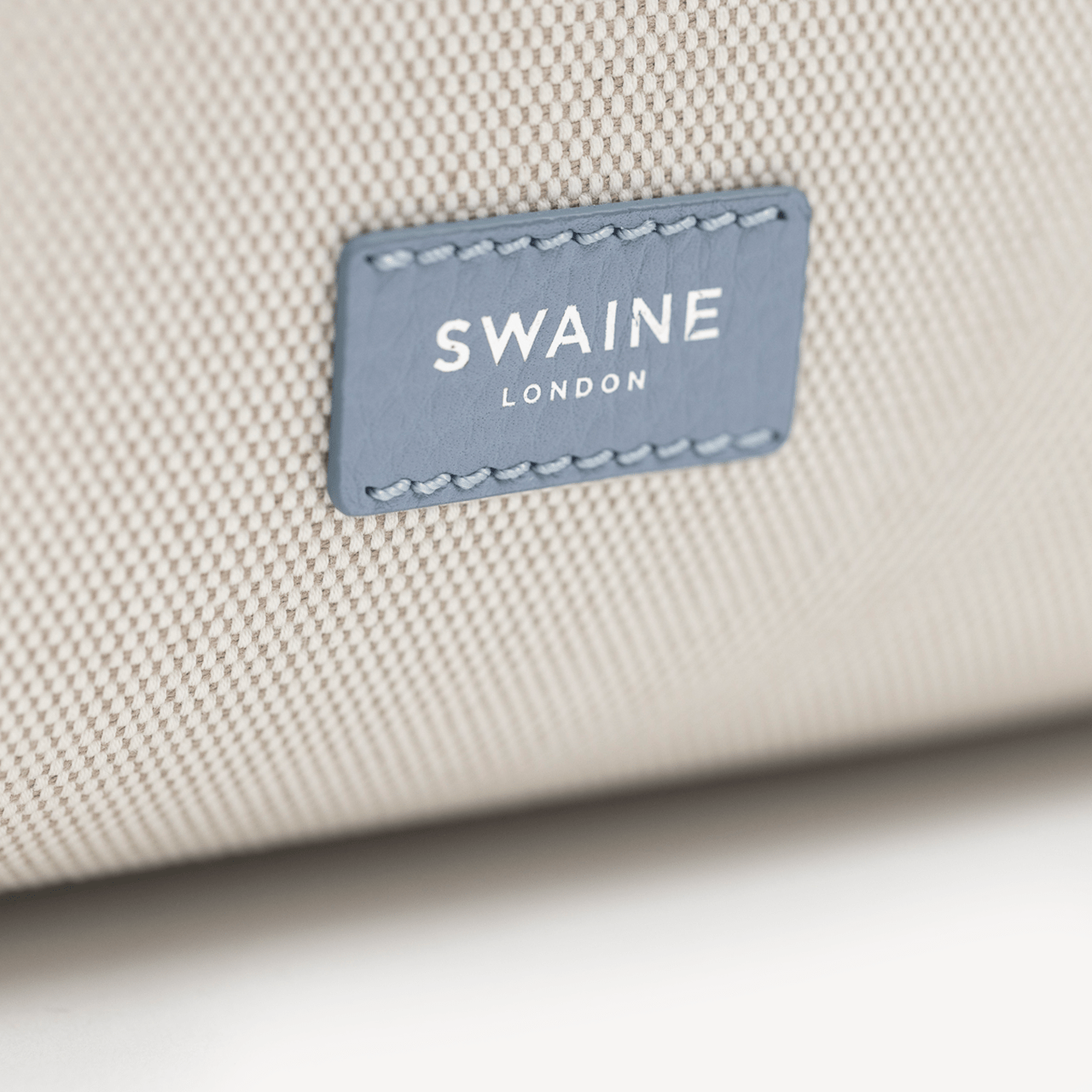 Pouch Bag - Blue Pebble & Beige Canvas - Swaine Group Ltd